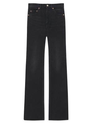 Расклешенные джинсы 70-х из черного денима , черный Saint Laurent