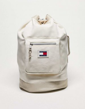 Кремовая сумка через плечо с логотипом и флагом Tommy Jeans