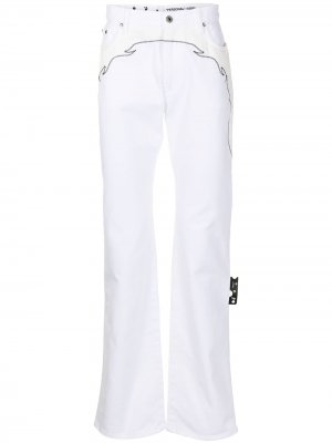Расклешенные джинсы в стиле вестерн Off-White. Цвет: белый