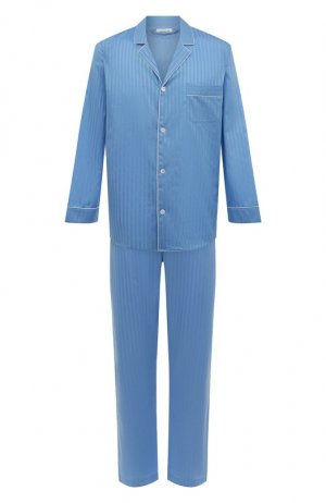Хлопковая пижама Zimmerli. Цвет: голубой