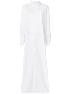 Длинное платье-рубашка с оборками Brognano. Цвет: белый