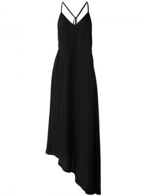 Асимметричное длинное платье Satriano Nostra Santissima. Цвет: чёрный