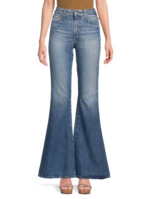 Расклешенные джинсы со средней посадкой Ag Jeans, синий Jeans