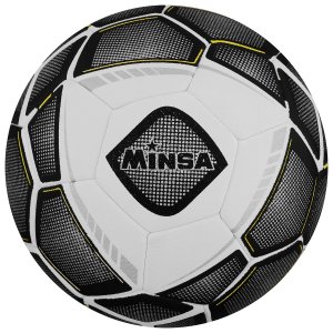 Мяч футбольный minsa, микрофибра, машинная сшивка, 32 панели, размер 5 MINSA. Цвет: черный, белый