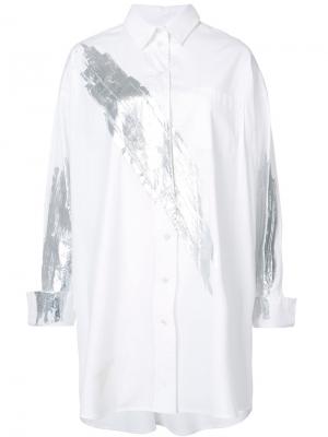 Рубашка-туника Oscar de la Renta. Цвет: белый