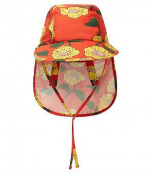 Хлопковая кепка с цветочным принтом, красный Mini Rodini