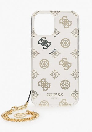 Чехол для iPhone Guess 12 Pro Max (6.7), PC/TPU Peony Tranp +Gold hand chain. Цвет: золотой