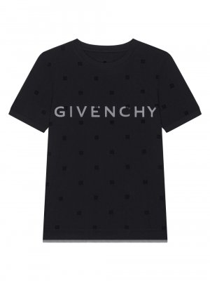 Двухслойная облегающая футболка из тюля 4G , черный Givenchy