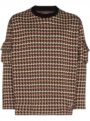 Жаккардовый свитер в ломаную клетку Boramy Viguier. Цвет: черный