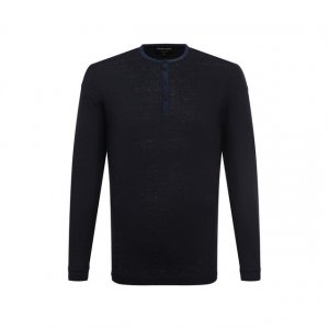 Льняной пуловер Giorgio Armani. Цвет: синий