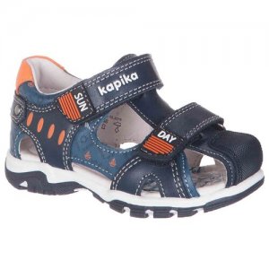 Кожаные сандалии , размер 23 Kapika. Цвет: синий/серый