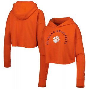 Женский укороченный пуловер с худи Orange Clemson Tigers 2-Hit Nike
