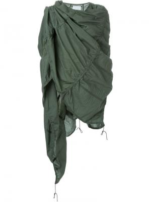 Стеганый большой шарф Toogood. Цвет: зелёный