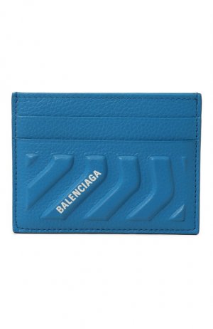 Кожаный футляр для кредитных карт Balenciaga. Цвет: синий