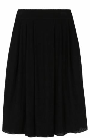 Вязаная юбка-миди с широким поясом Giorgio Armani. Цвет: черный