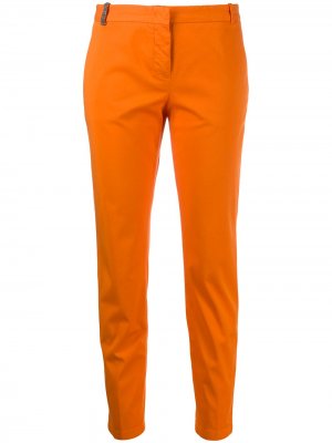 Декорированные зауженные брюки Fabiana Filippi. Цвет: оранжевый