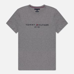 Мужская футболка Core Tommy Logo Hilfiger. Цвет: серый