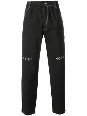 Широкие джинсы с вышитым логотипом Pyer Moss. Цвет: черный
