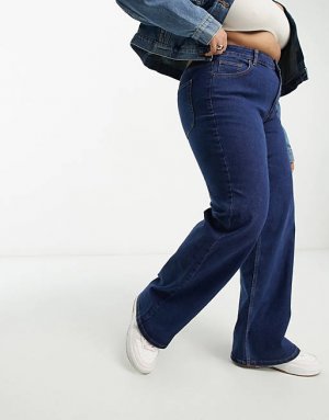 Темно-синие джинсы с высокой талией и широкими штанинами Curve Peggy Pieces