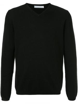 Пуловер с V-образным вырезом Estnation. Цвет: чёрный