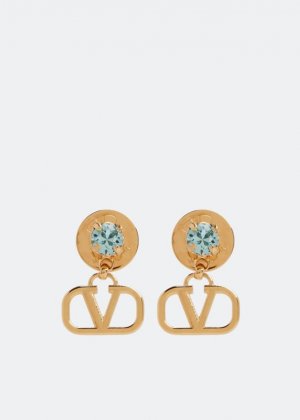 Серьги VALENTINO GARAVANI VLogo Signature strass earrings, золотой