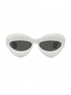 Солнцезащитные очки «кошачий глаз» 55 мм с завышенной талией, белый Loewe