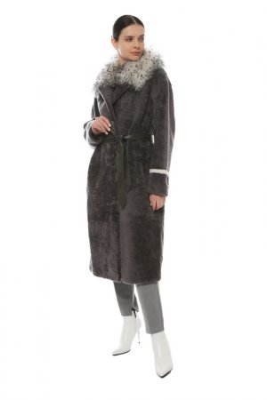Шуба Virtuale Fur Collection. Цвет: grey, white