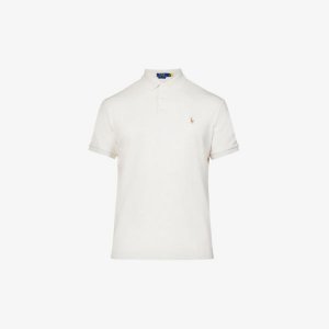 Рубашка-поло приталенного кроя из хлопкового джерси с короткими рукавами и вышитым логотипом , цвет american heather Polo Ralph Lauren