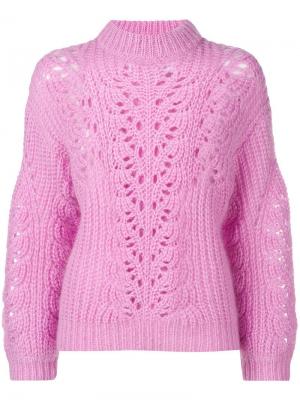 Ажурный свитер с высоким воротом Iro. Цвет: розовый