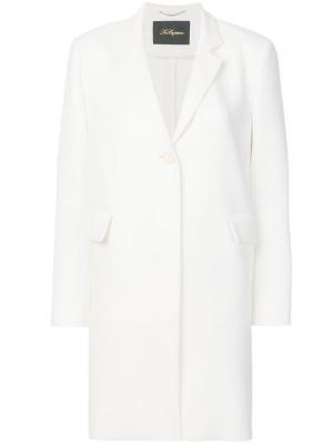 Легкое однобортное пальто Les Copains. Цвет: белый