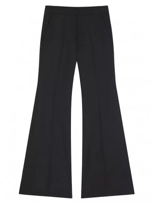 Расклешенные брюки из трикотиновой шерсти и мохера , черный Givenchy