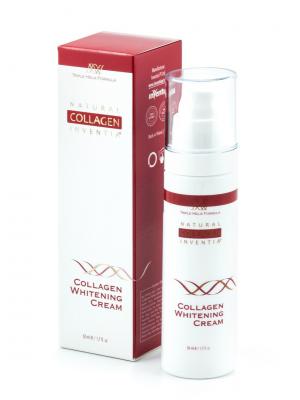 Крем для лица коллагеновый осветляющий Collagen Whitening Cream Natural Inventia. Цвет: прозрачный, белый, красный