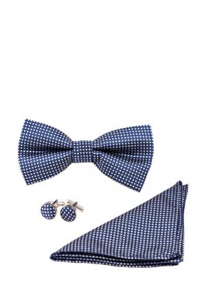 Комплект бабочка, запонки и платок Churchill accessories. Цвет: синий