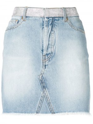 Декорированная джинсовая юбка Alexandre Vauthier. Цвет: синий