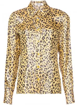Рубашка с леопардовым принтом Dvf Diane Von Furstenberg. Цвет: желтый