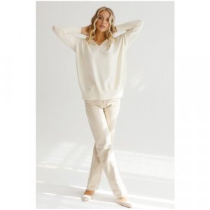 Пуловер , размер L/XL, белый BonnyWool. Цвет: белый/молочный