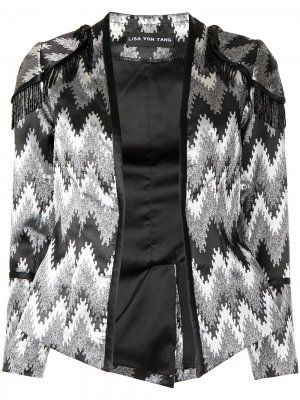 Пиджак Tasya с бахромой Lisa Von Tang. Цвет: черный