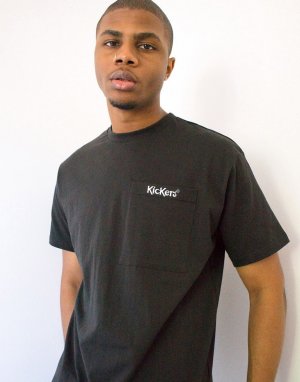 Черная футболка с карманом и логотипом -Черный цвет Kickers