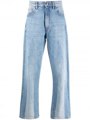 Прямые джинсы с бахромой Marni. Цвет: синий
