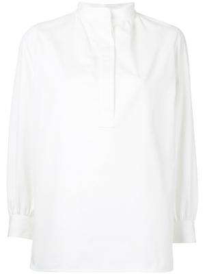 Блузка с узким воротником-стойкой Atlantique Ascoli. Цвет: белый