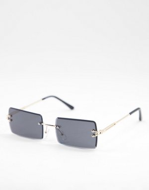 Золотистые квадратные солнцезащитные очки в стиле унисекс -Золотистый AJ Morgan