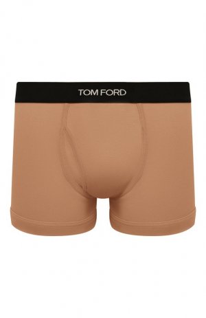Хлопковые боксеры Tom Ford. Цвет: бежевый