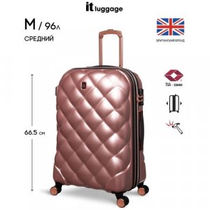 Чемодан , 96 л, размер M, розовый IT Luggage. Цвет: розовый