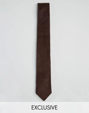 Вельветовый галстук Heart & Dagger. Цвет: коричневый