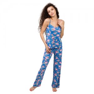 Пижама женская (майка, брюки) цвет индиго, размер 44 Марис. Цвет: синий
