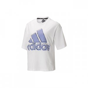 Big Logo Short Sleeve T-Shirt Women Tops White HB5100 Adidas