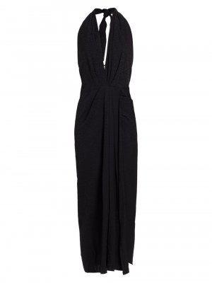Жаккардовое миди-платье с вырезом халтер , черный Johanna Ortiz