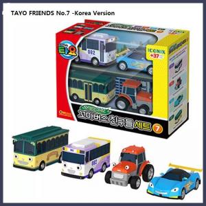 Origin Korea Model - Little Bus Friends Set 7-4 шт. (Нана + Лео Ролли Рэктор) Tayo