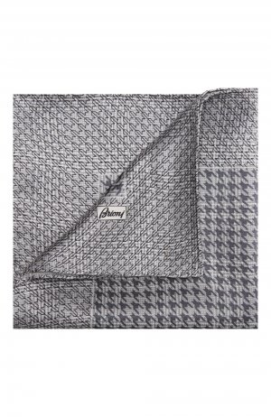 Шелковый платок Brioni. Цвет: серый