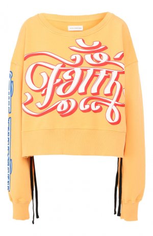 Хлопковый свитшот Faith Connexion. Цвет: желтый